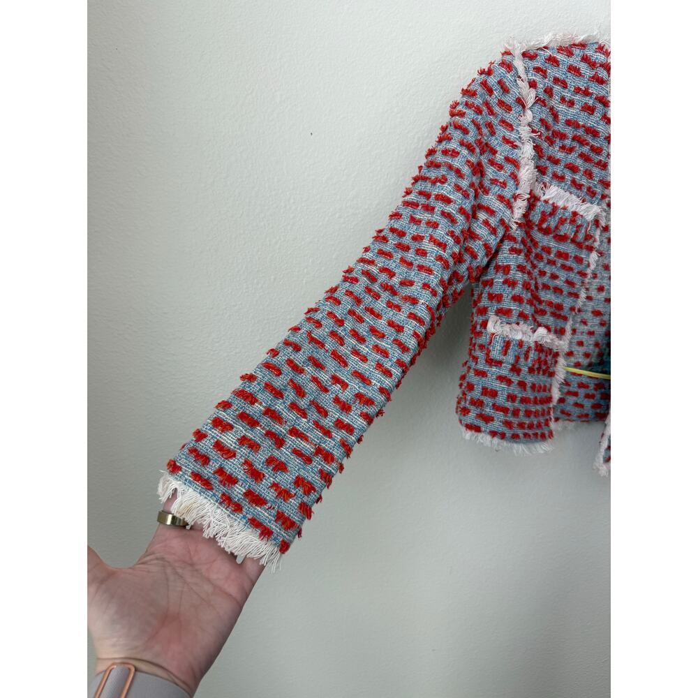 Hunter Bell Coco Tweed Fringe Jacket - Women's Size 0 - Picture 4 of 8